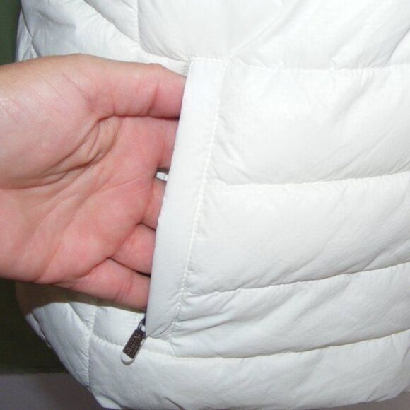 CALVIN KLEIN Puffer Vest, M, Winter White, Sherpa collar, Zipper front/flap - Picture 5 of 12